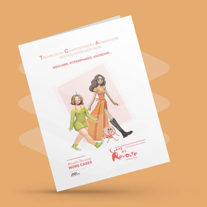 Couverture de la bande-dessinée, on y voit deux jeunes femmes qui marchent côte à côte. Entre-elles un cerveau personnifié les accompagne