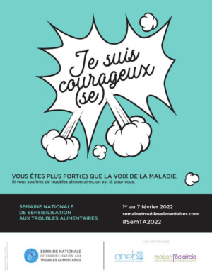 Message : "Je suis courageux" pour la semaine nationale de la sensibilisation aux troubles alimentaire 2022