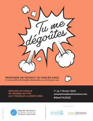 Message négatif : "Tu me dégoûtes" pour la semaine nationale de la sensibilisation aux troubles alimentaire 2022