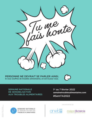 Message négatif : "Tu me fais honte" pour la semaine nationale de la sensibilisation aux troubles alimentaire 2022