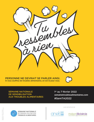 Message négatif : "Tu ressembles à rien" pour la semaine nationale de la sensibilisation aux troubles alimentaire 2022