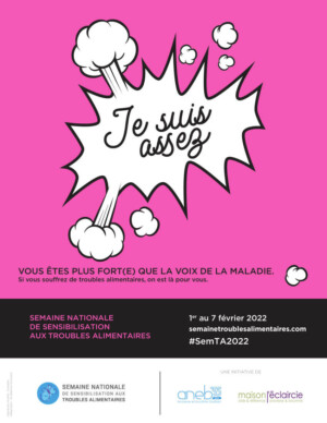 Message : "Je suis assez" pour la semaine nationale de la sensibilisation aux troubles alimentaire 2022