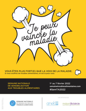 Message : "Je peux vaincre la maladie" pour la semaine nationale de la sensibilisation aux troubles alimentaire 2022